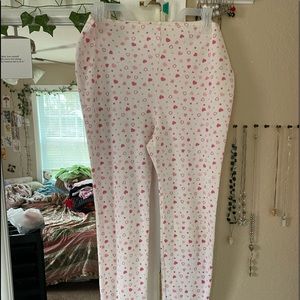 cute pink heart pj bottoms  𖡼.𖤣𖥧